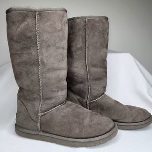 UGG Gray Winter & Rain Boots Sheepskin Women’s 8